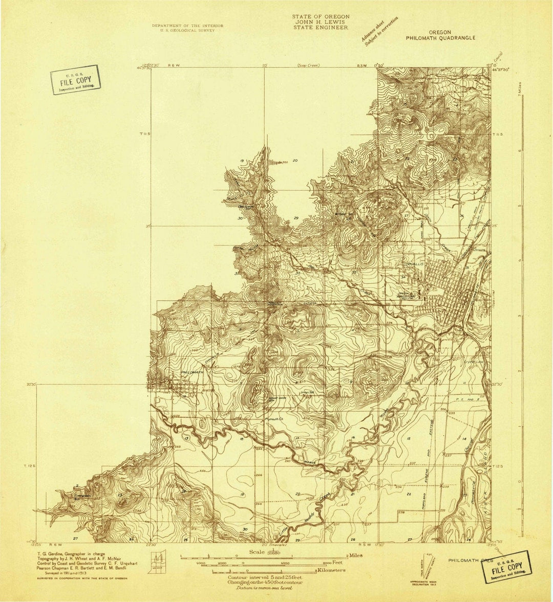 1913 Philomath, OR - Oregon - USGS Topographic Map