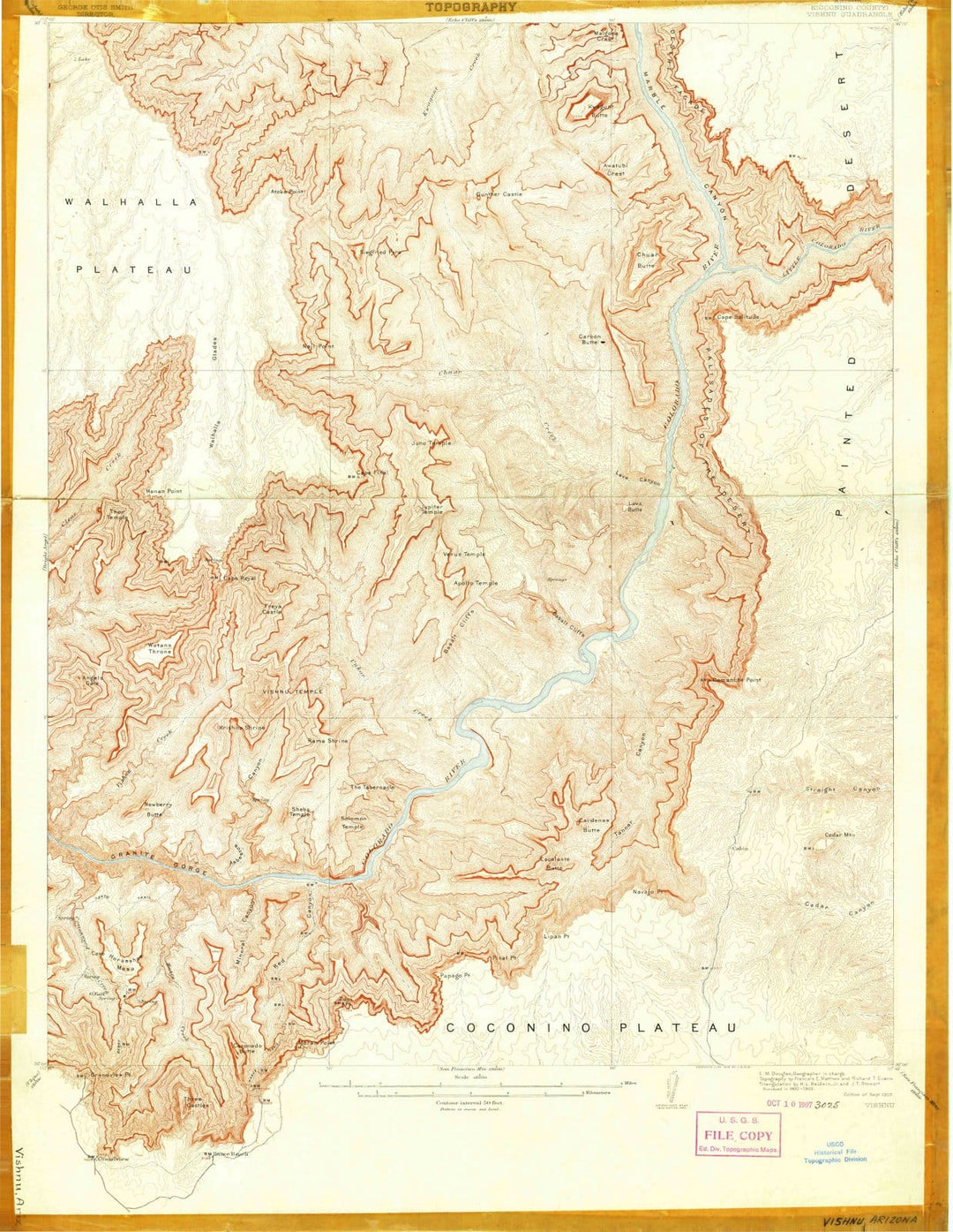 1907 Vishnu, AZ - Arizona - USGS Topographic Map