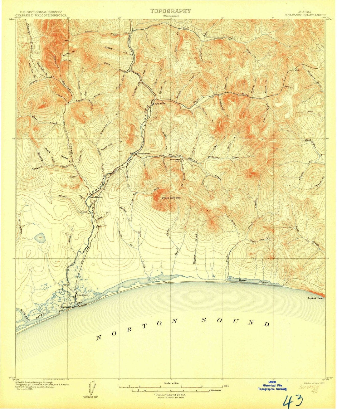 1907 Solomon, AK - Alaska - USGS Topographic Map