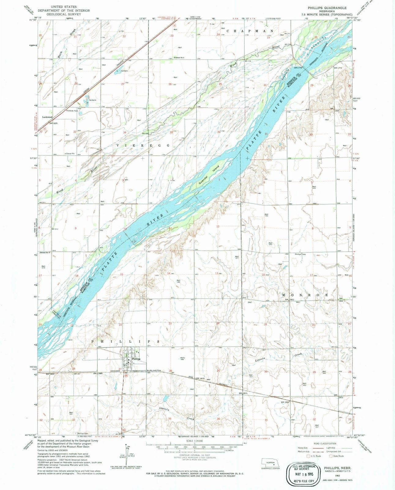 1962 Phillips, NE - Nebraska - USGS Topographic Map