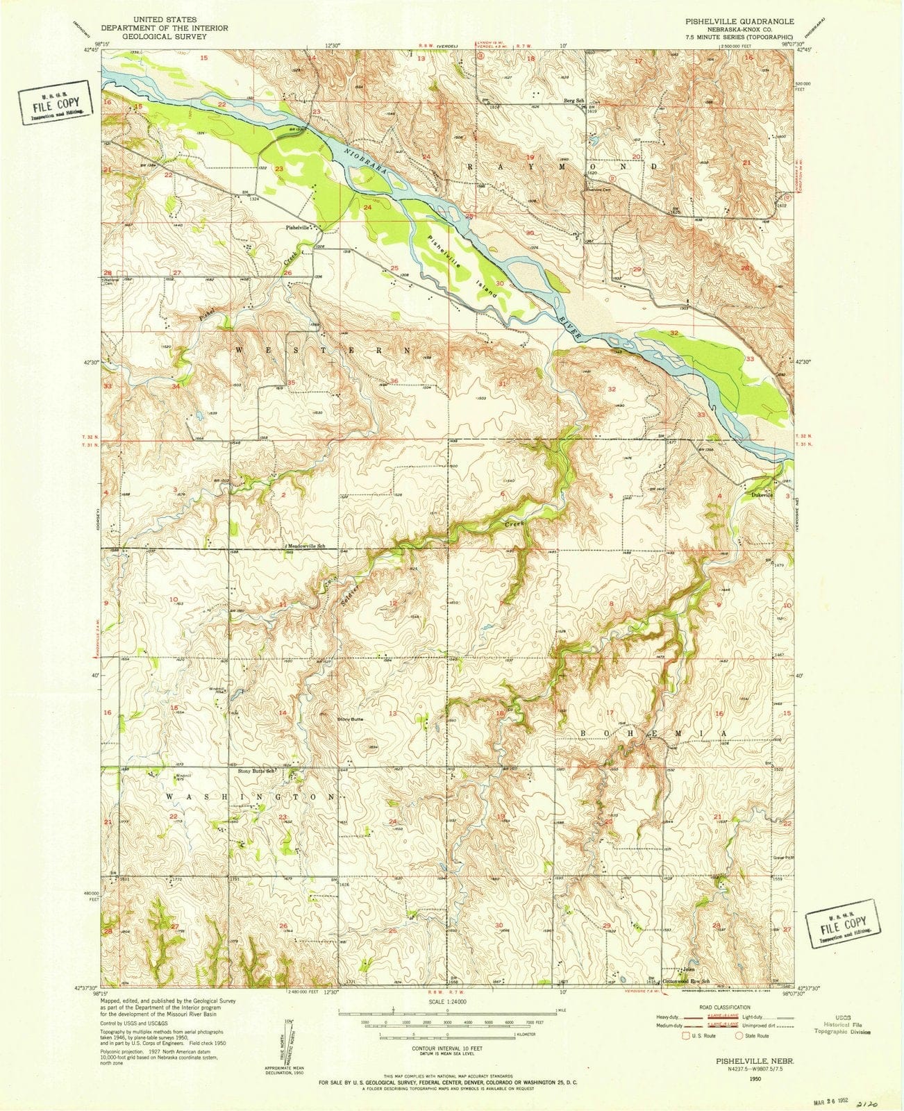 1950 Pishelville, NE - Nebraska - USGS Topographic Map