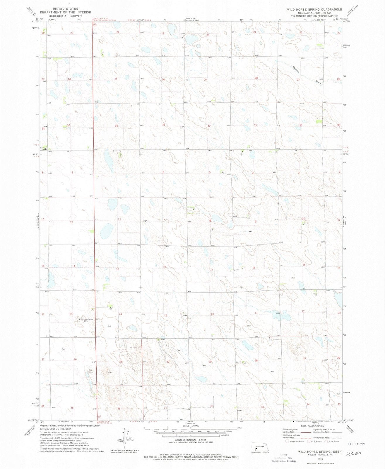 1973 Wild Horse Spring, NE - Nebraska - USGS Topographic Map