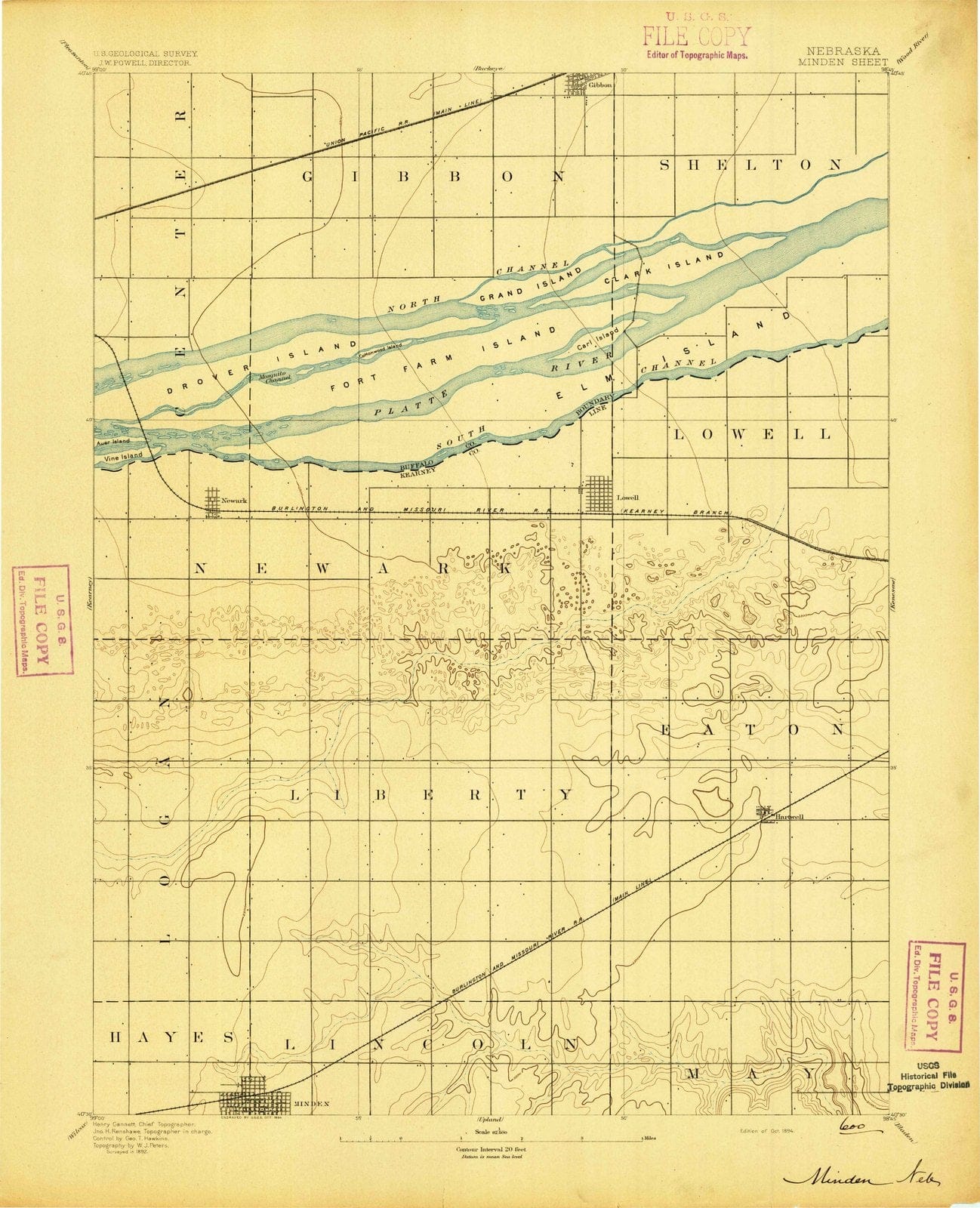 1894 Minden, NE - Nebraska - USGS Topographic Map