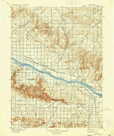 1898 Camp Clarke, NE - Nebraska - USGS Topographic Map