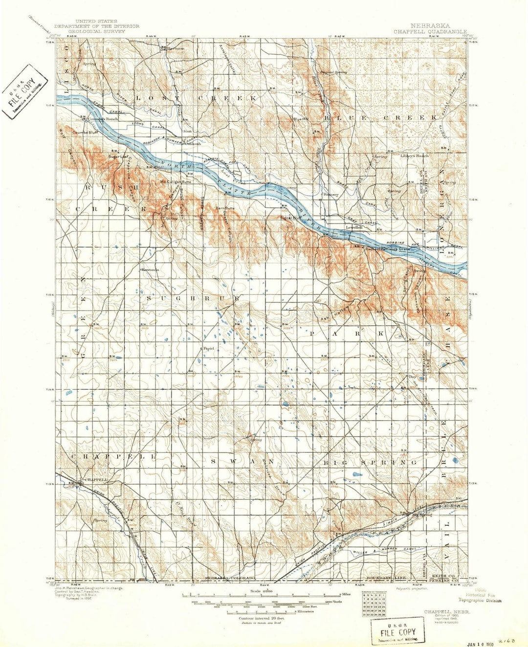 1900 Chappell, NE - Nebraska - USGS Topographic Map