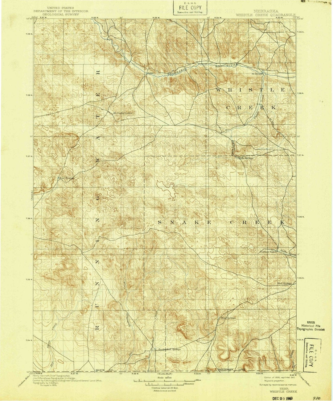 1899 Whistle Creek, NE - Nebraska - USGS Topographic Map