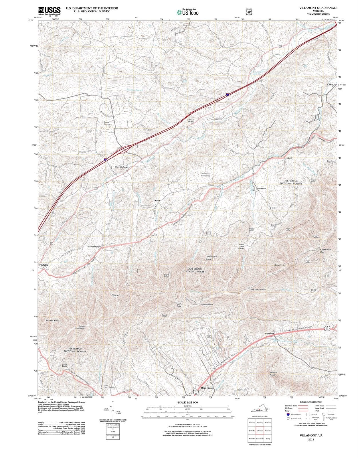 2011 Villamont, VA - Virginia - USGS Topographic Map