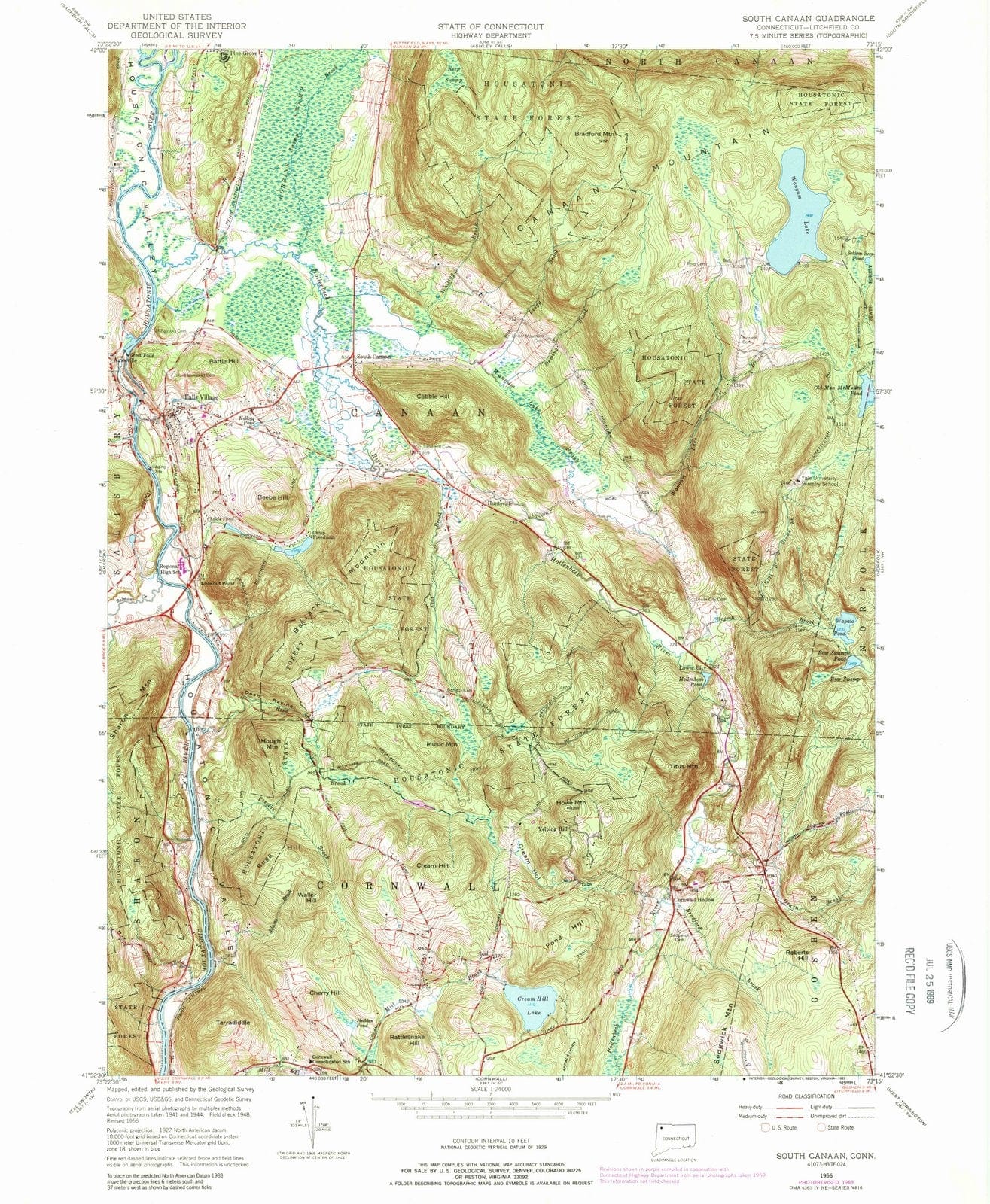 1956 South Canaan, CT - Connecticut - USGS Topographic Map