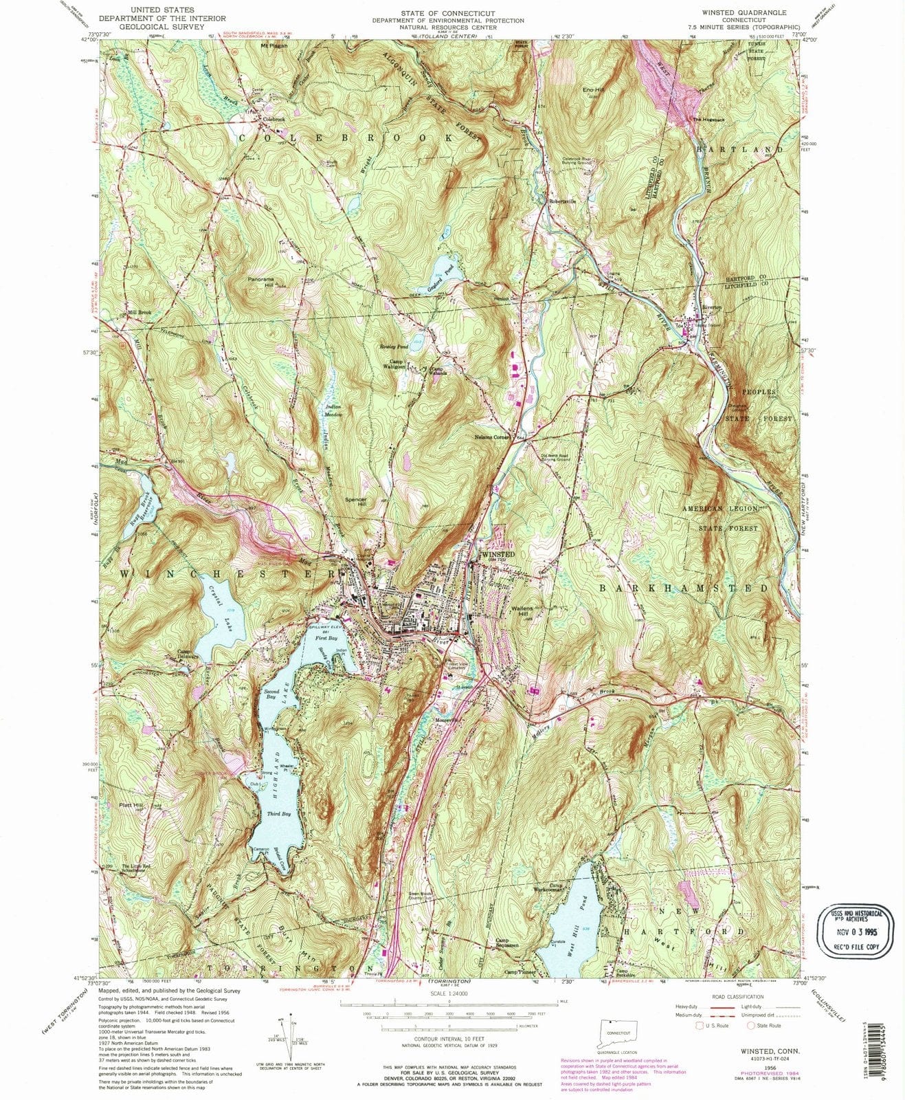 1956 Winsted, CT - Connecticut - USGS Topographic Map