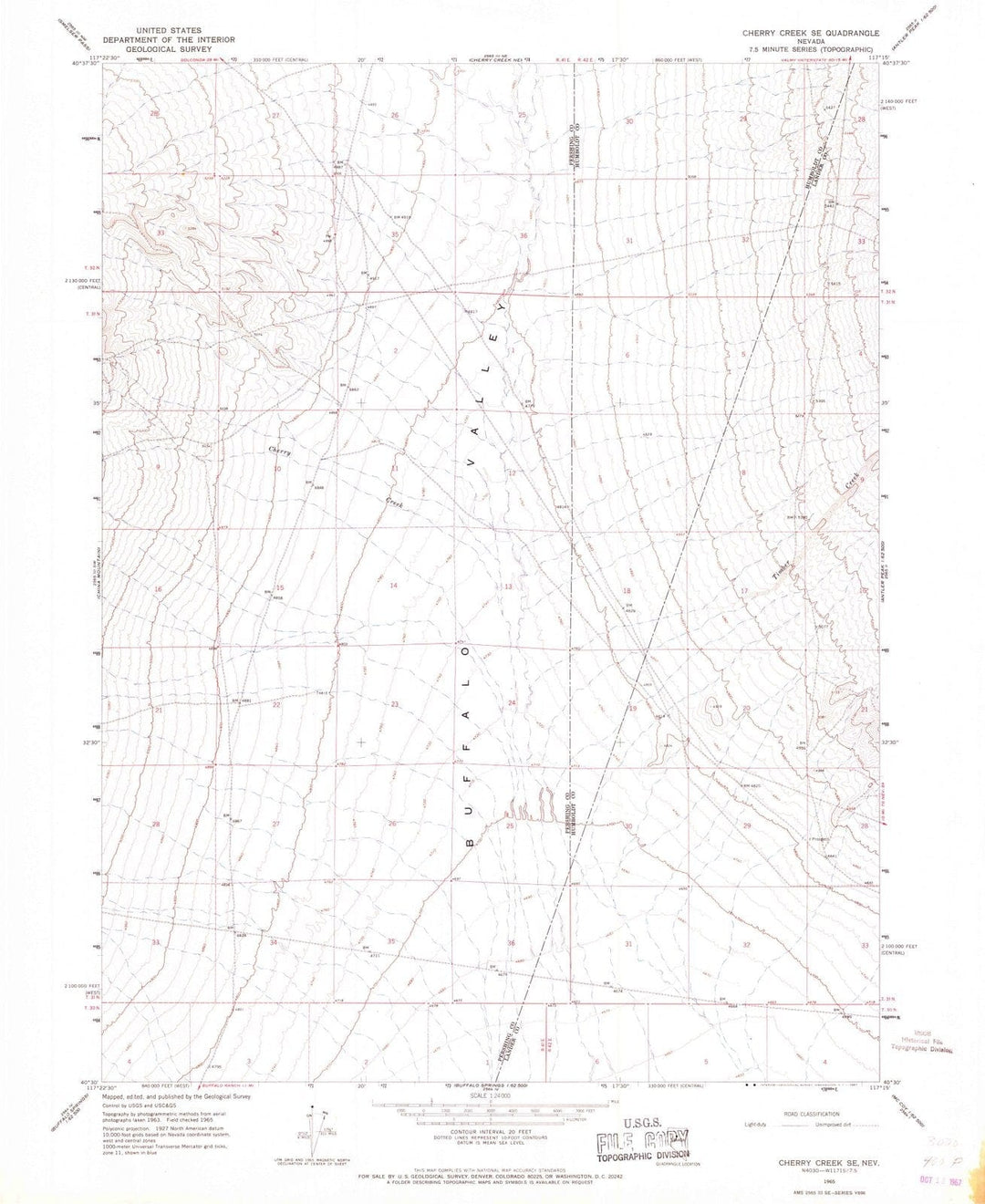 1965 Cherry Creek, NV - Nevada - USGS Topographic Map v2