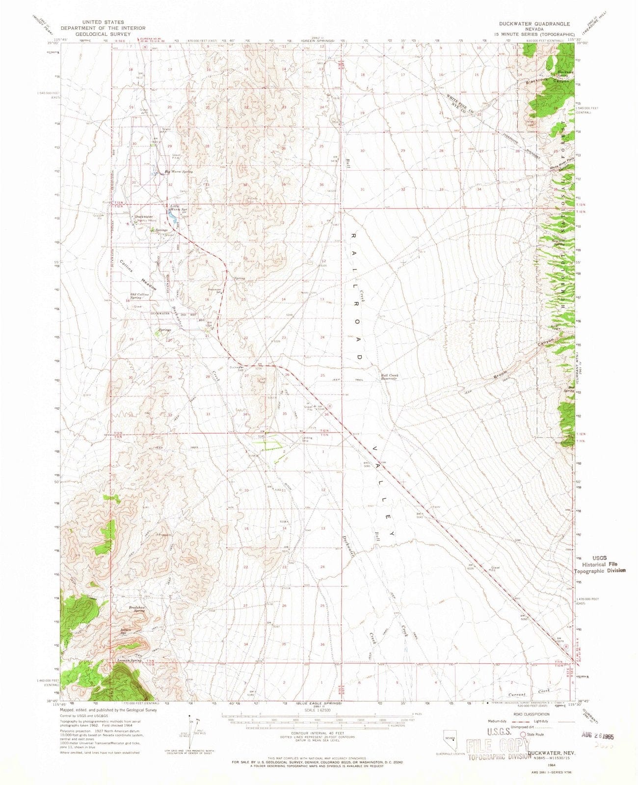 1964 Duckwater, NV - Nevada - USGS Topographic Map