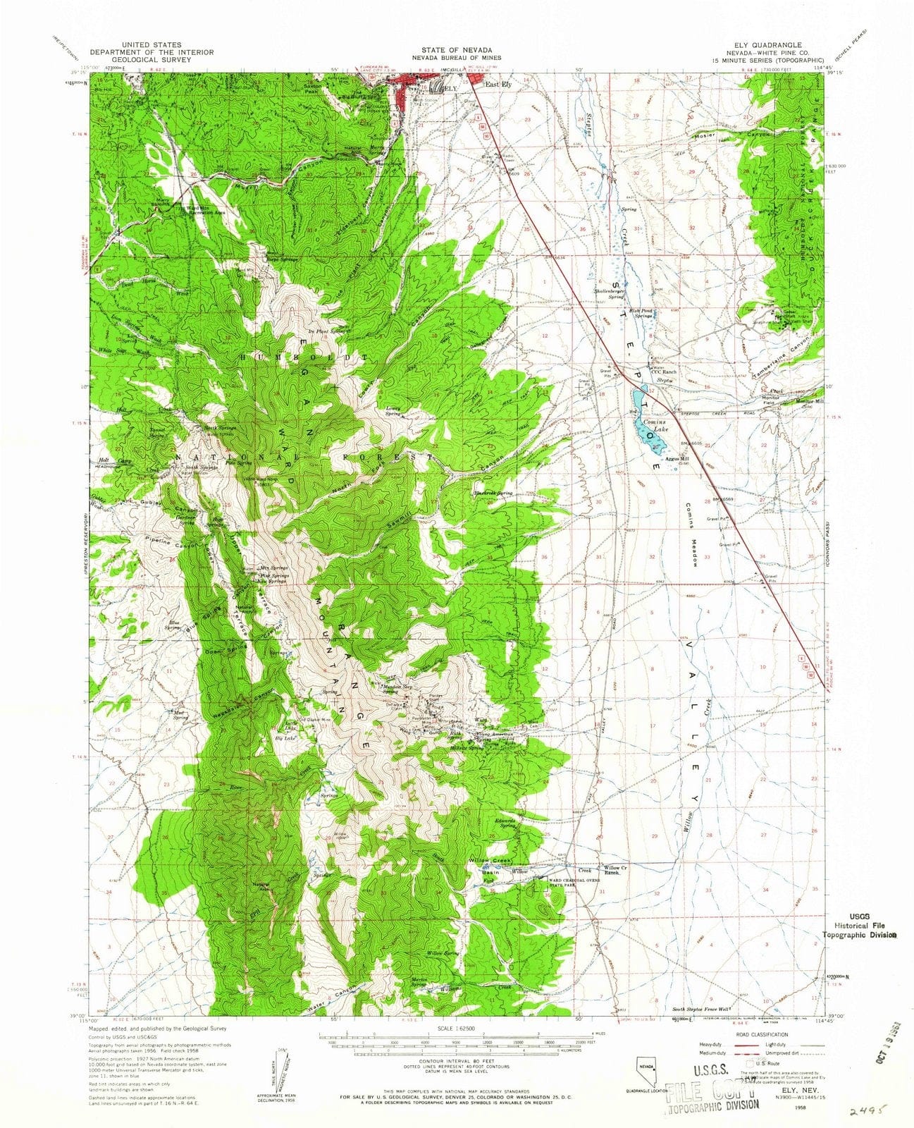 1958 Ely, NV - Nevada - USGS Topographic Map v2