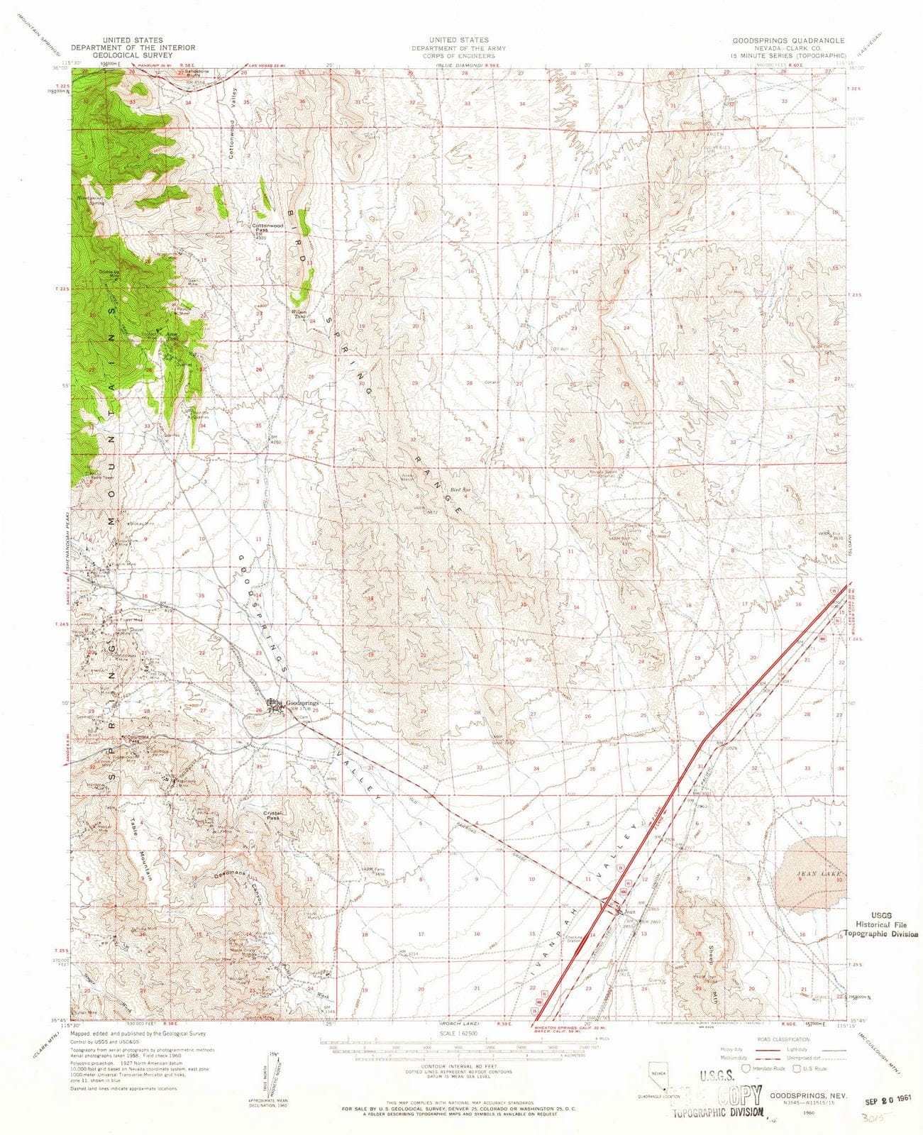 1960 Goodsprings, NV - Nevada - USGS Topographic Map