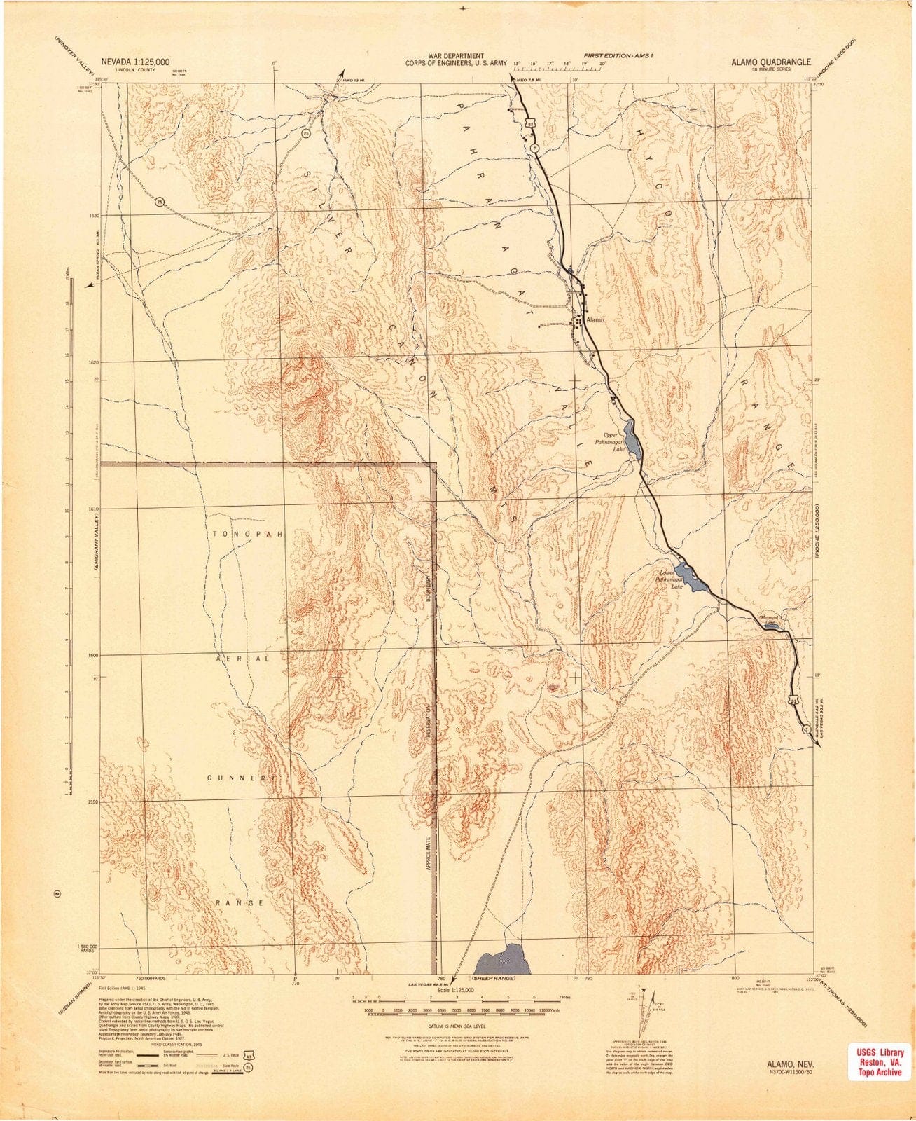 1945 Alamo, NV - Nevada - USGS Topographic Map