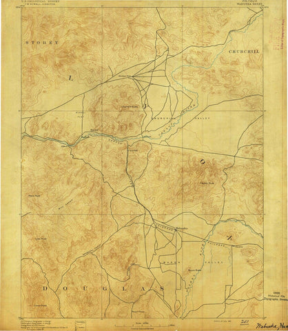 1891 Wabuska, NV - Nevada - USGS Topographic Map