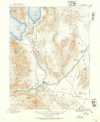 1890 Wadsworth, NV - Nevada - USGS Topographic Map