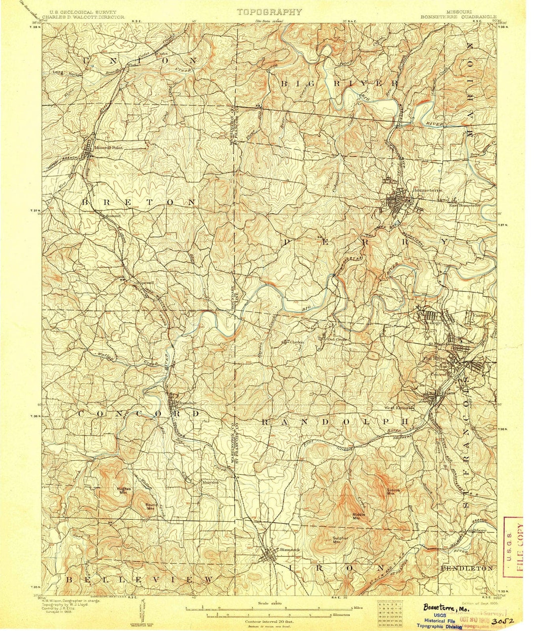 1905 Bonneterre, MO - Missouri - USGS Topographic Map