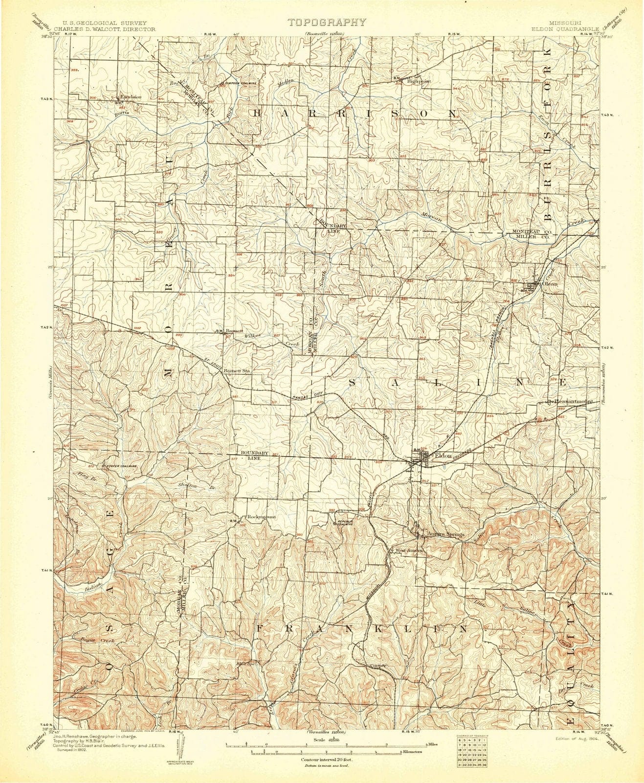 1904 Eldon, MO - Missouri - USGS Topographic Map
