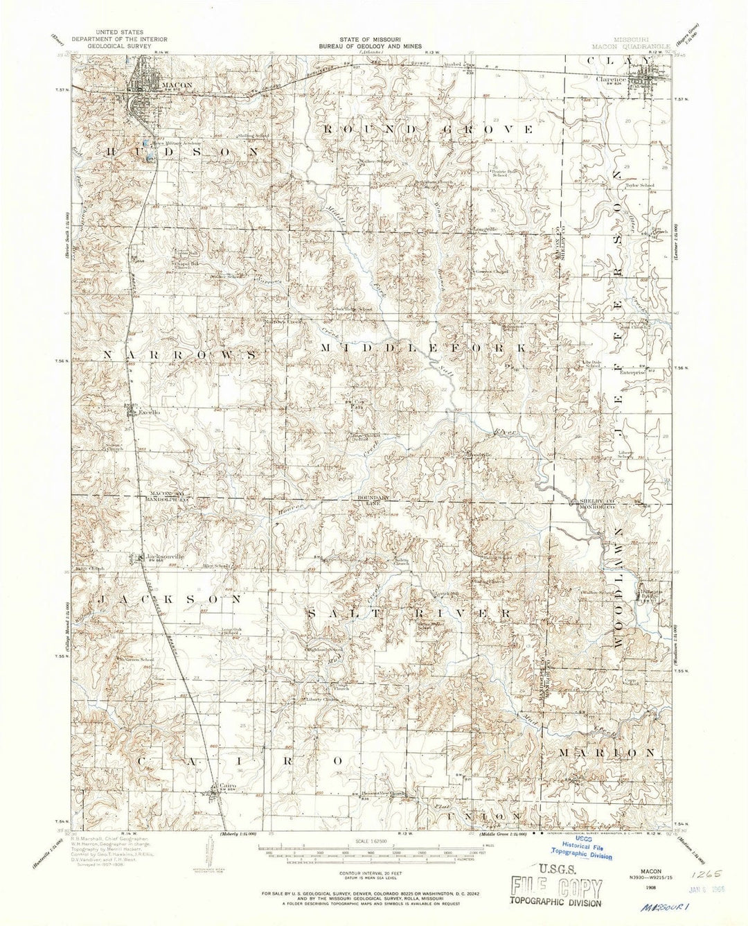 1908 Macon, MO - Missouri - USGS Topographic Map