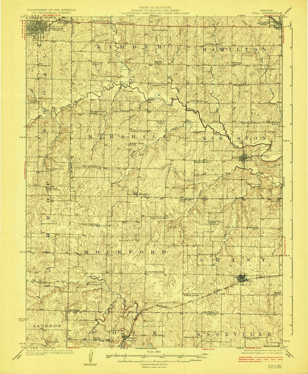 1924 Polo, MO - Missouri - USGS Topographic Map