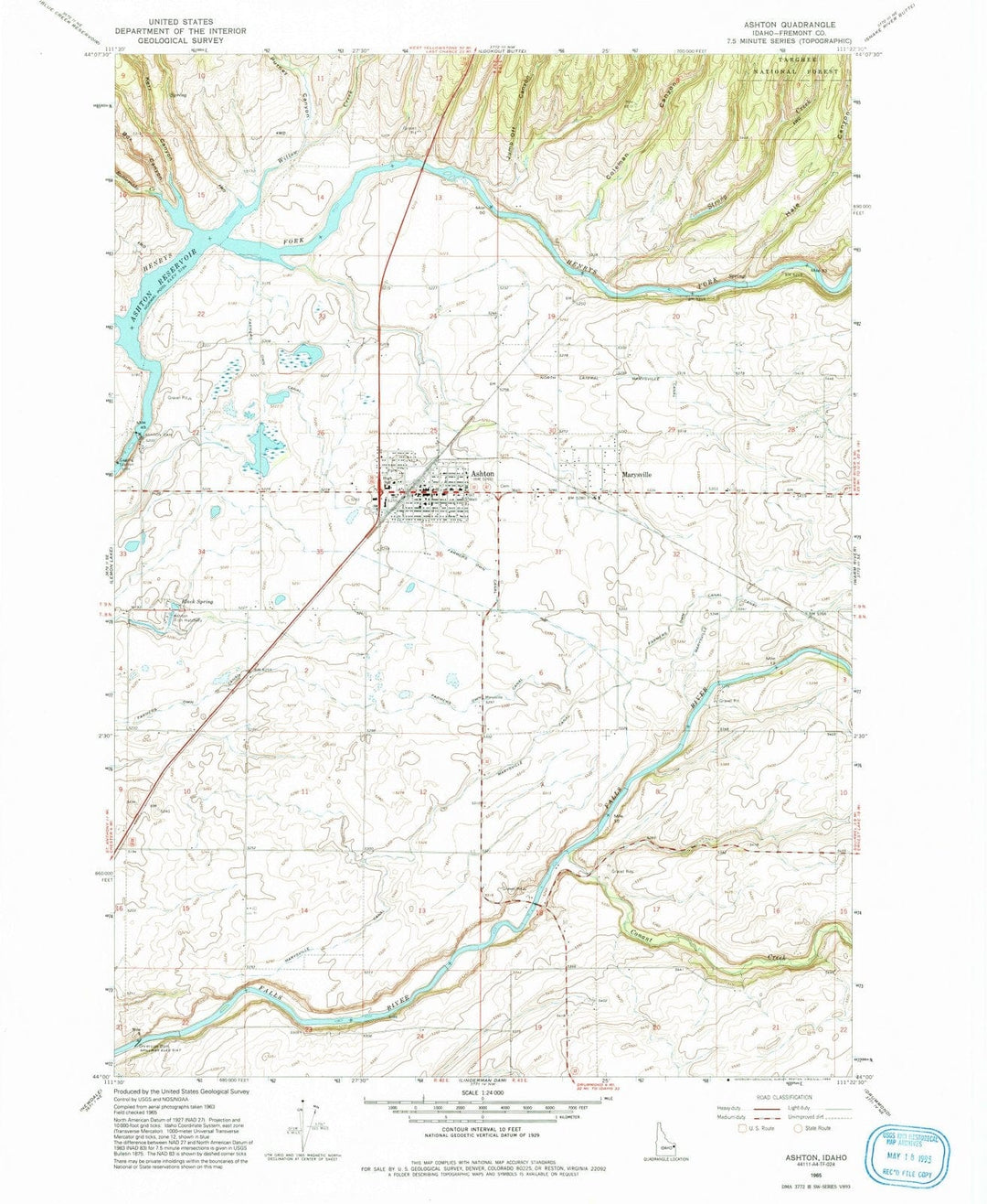 1965 Ashton, ID - Idaho - USGS Topographic Map