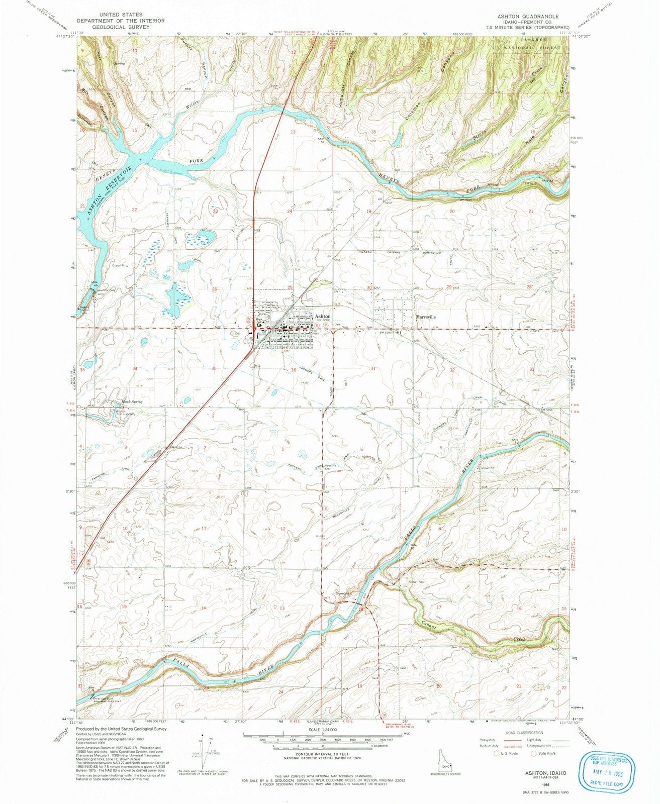 1965 Ashton, ID - Idaho - USGS Topographic Map