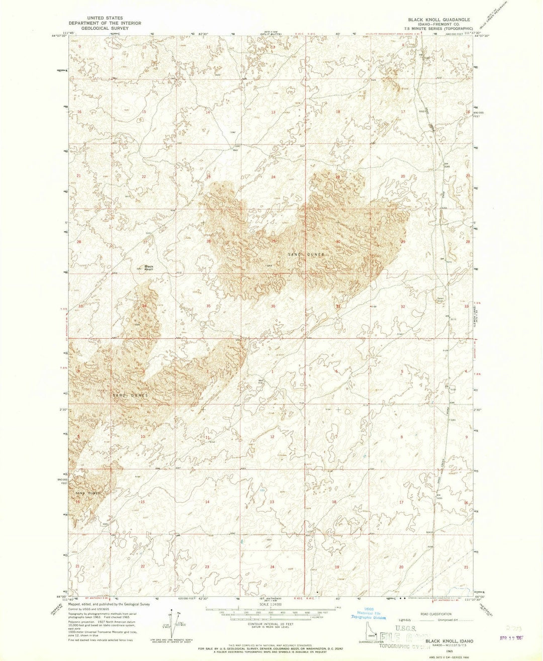 1965 Black Knoll, ID - Idaho - USGS Topographic Map