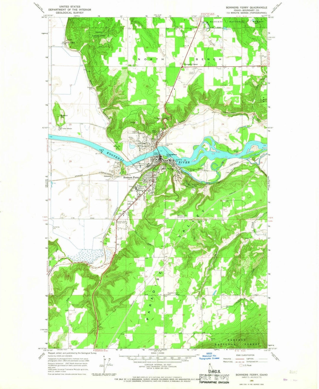 1965 Bonners Ferry, ID - Idaho - USGS Topographic Map