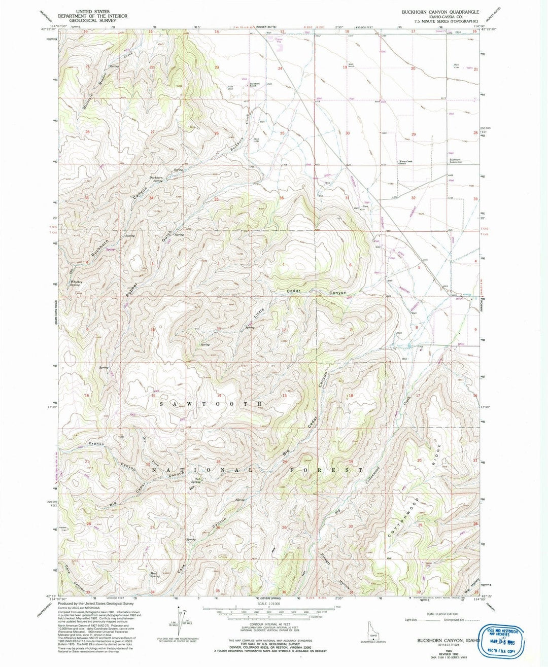 1965 Buckhorn Canyon, ID - Idaho - USGS Topographic Map
