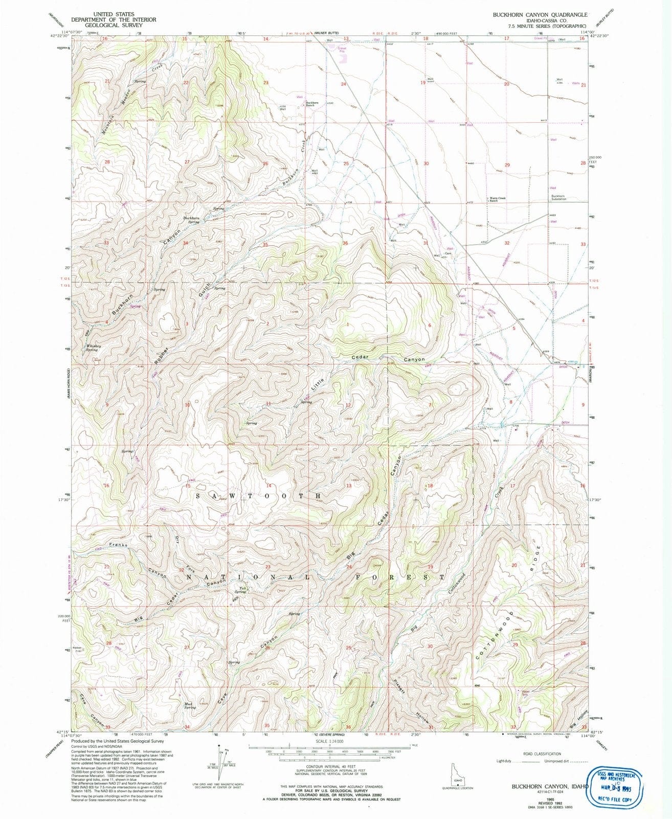 1965 Buckhorn Canyon, ID - Idaho - USGS Topographic Map