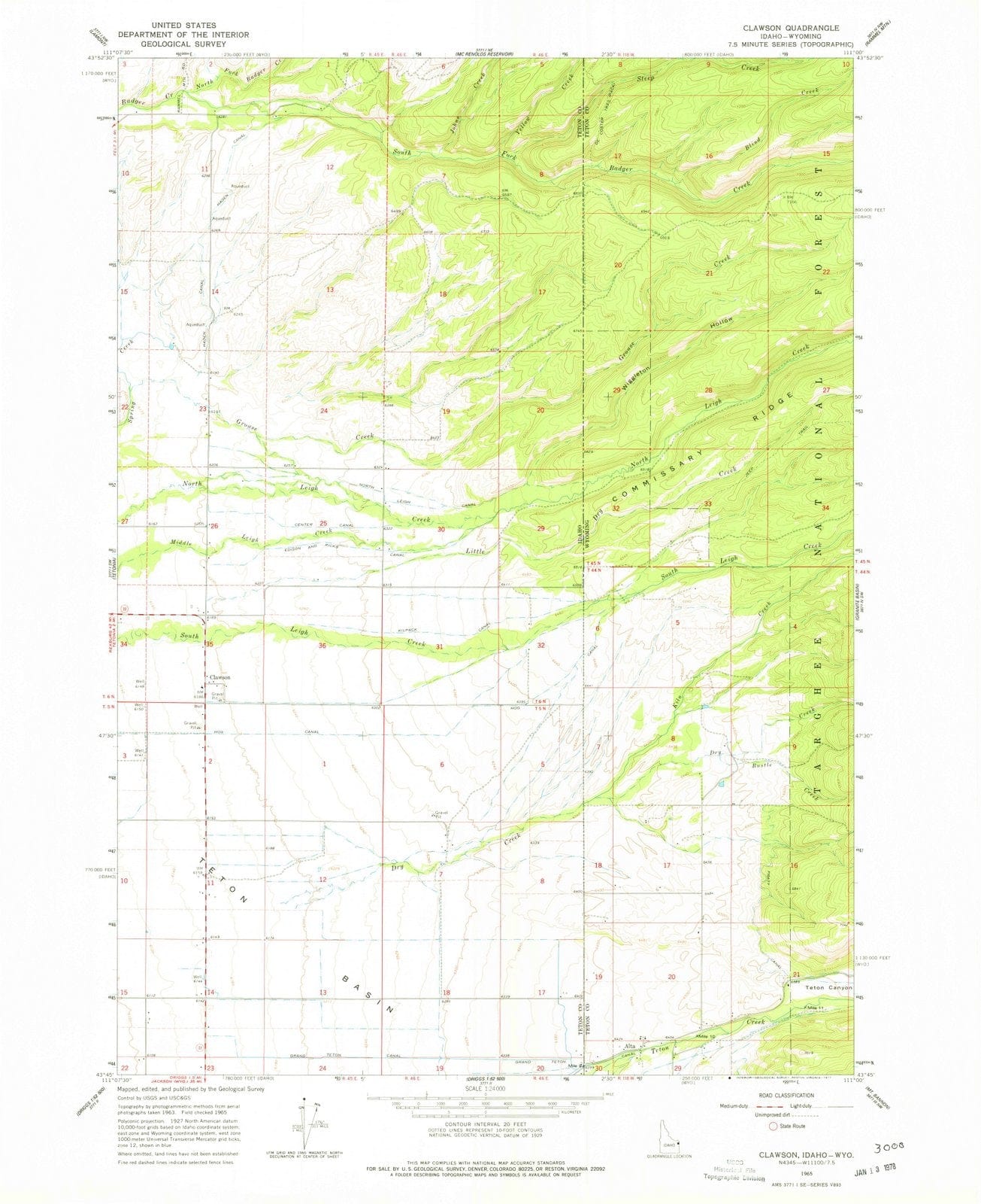 1965 Clawson, ID - Idaho - USGS Topographic Map
