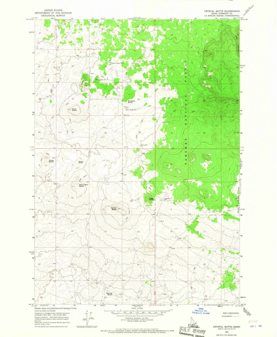 1965 Crystal Butte, ID - Idaho - USGS Topographic Map