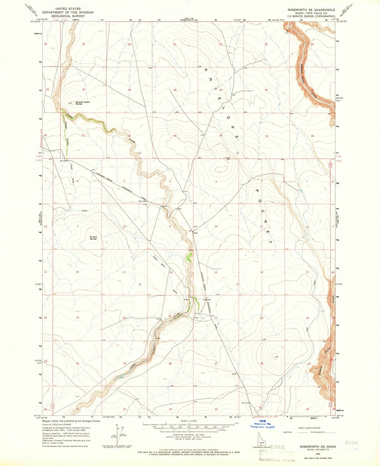 1965 Roseworth, ID - Idaho - USGS Topographic Map v2