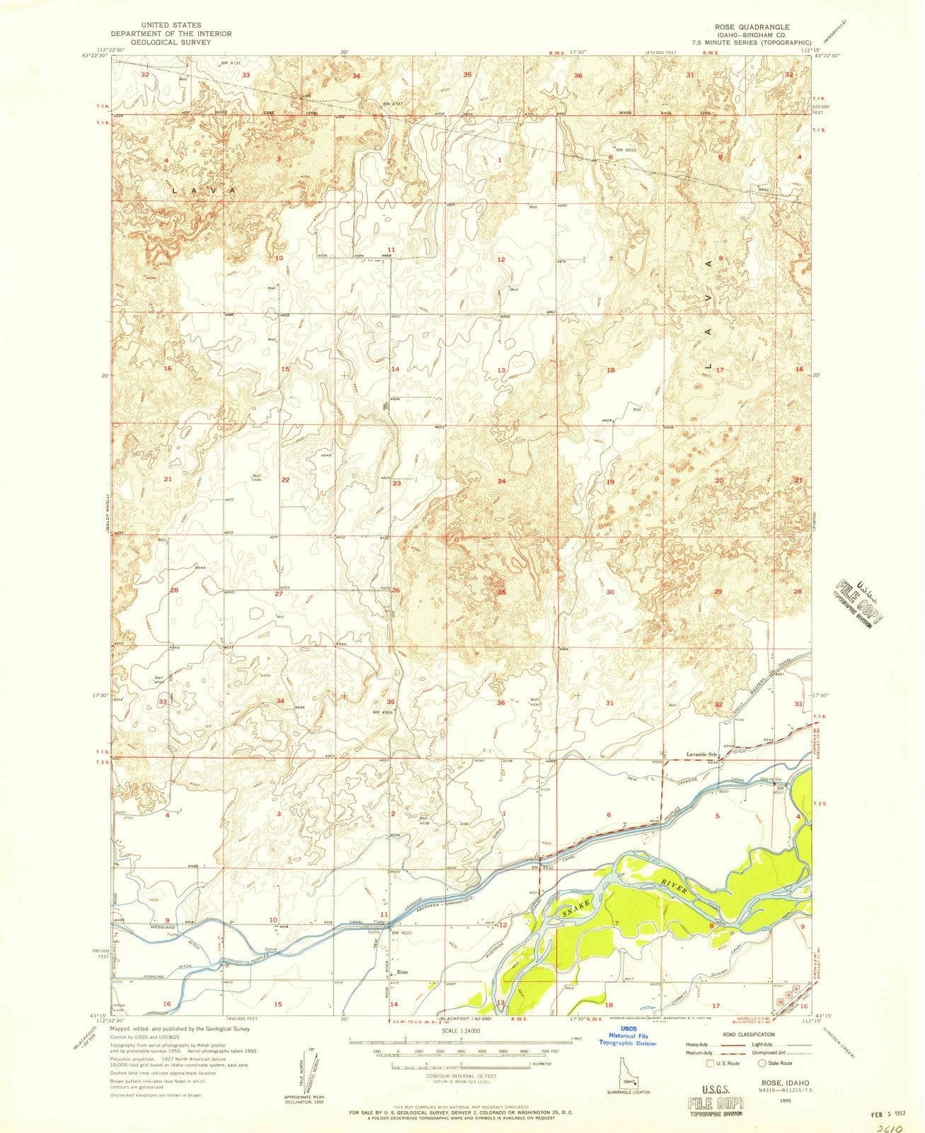 1955 Rose, ID - Idaho - USGS Topographic Map