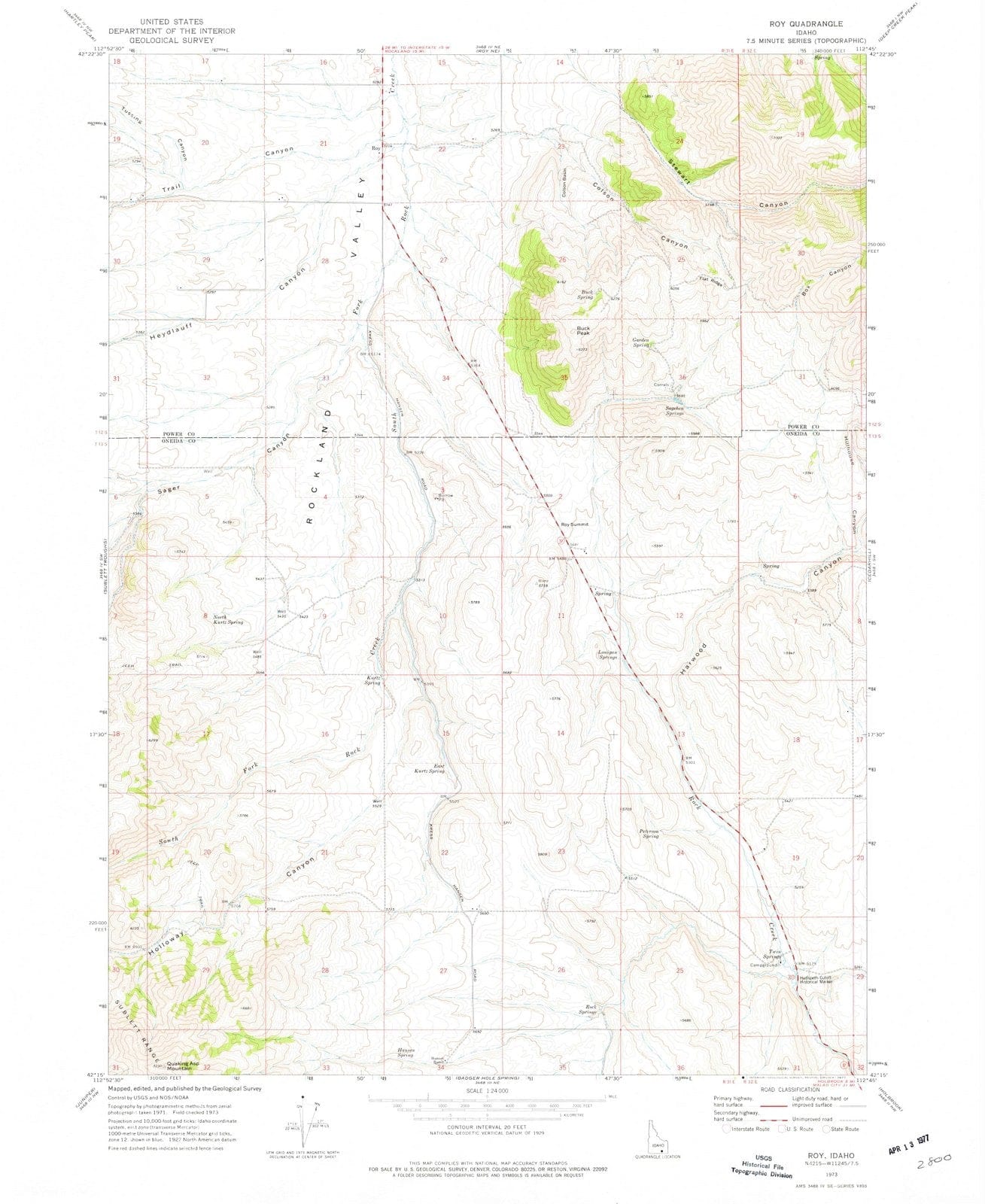 1973 Roy, ID - Idaho - USGS Topographic Map v2