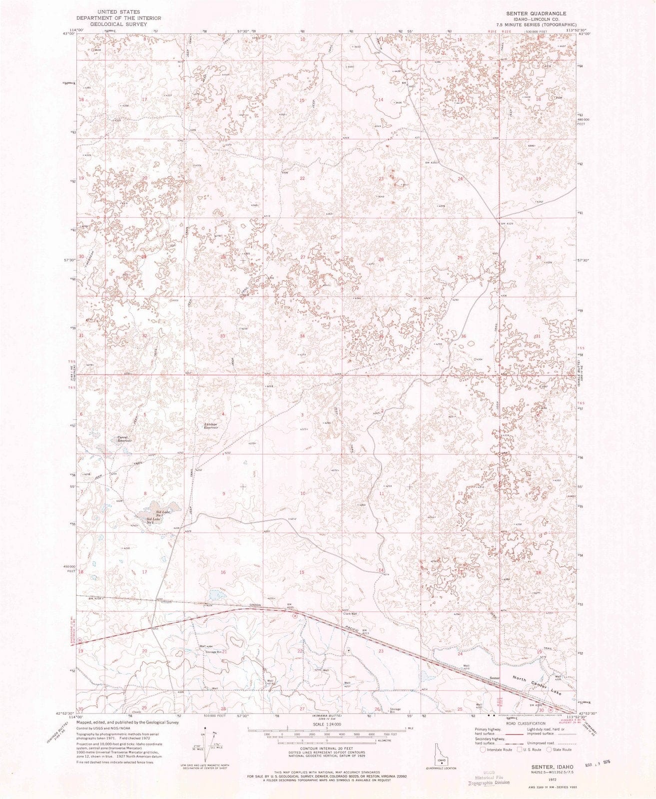 1972 Senter, ID - Idaho - USGS Topographic Map