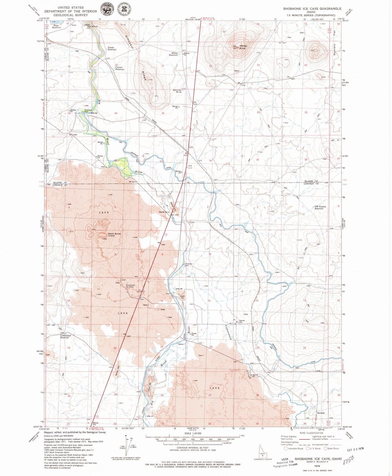 1979 Shoshone Ice Cave, ID - Idaho - USGS Topographic Map