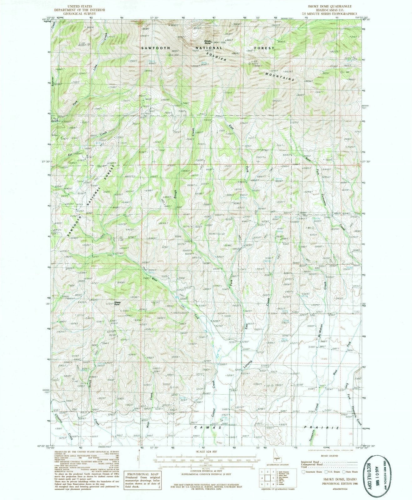 1986 Smokyome, ID - Idaho - USGS Topographic Map