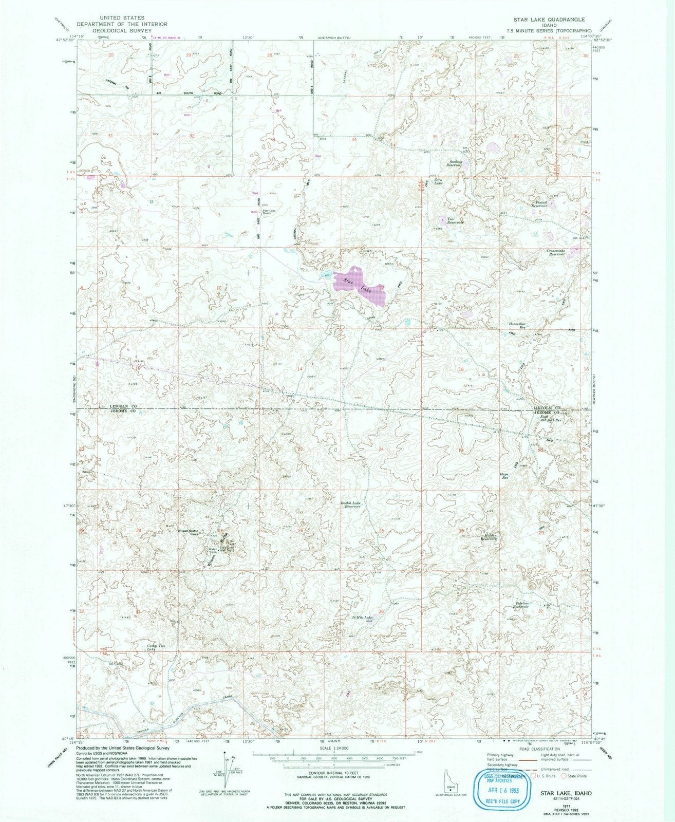 1971 Star Lake, ID - Idaho - USGS Topographic Map