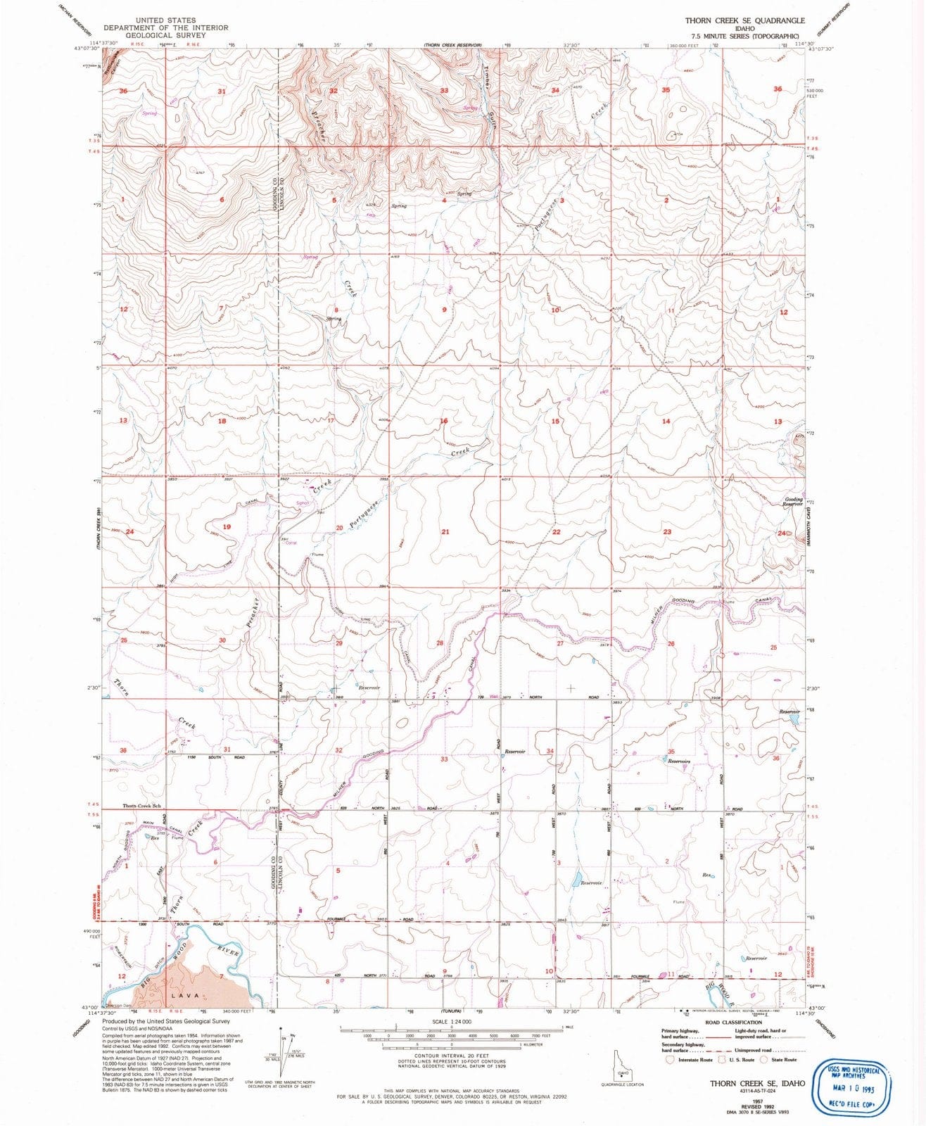 1957 Thorn Creek, ID - Idaho - USGS Topographic Map