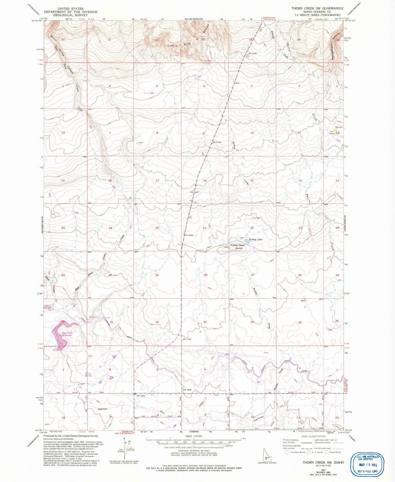 1957 Thorn Creek, ID - Idaho - USGS Topographic Map v2