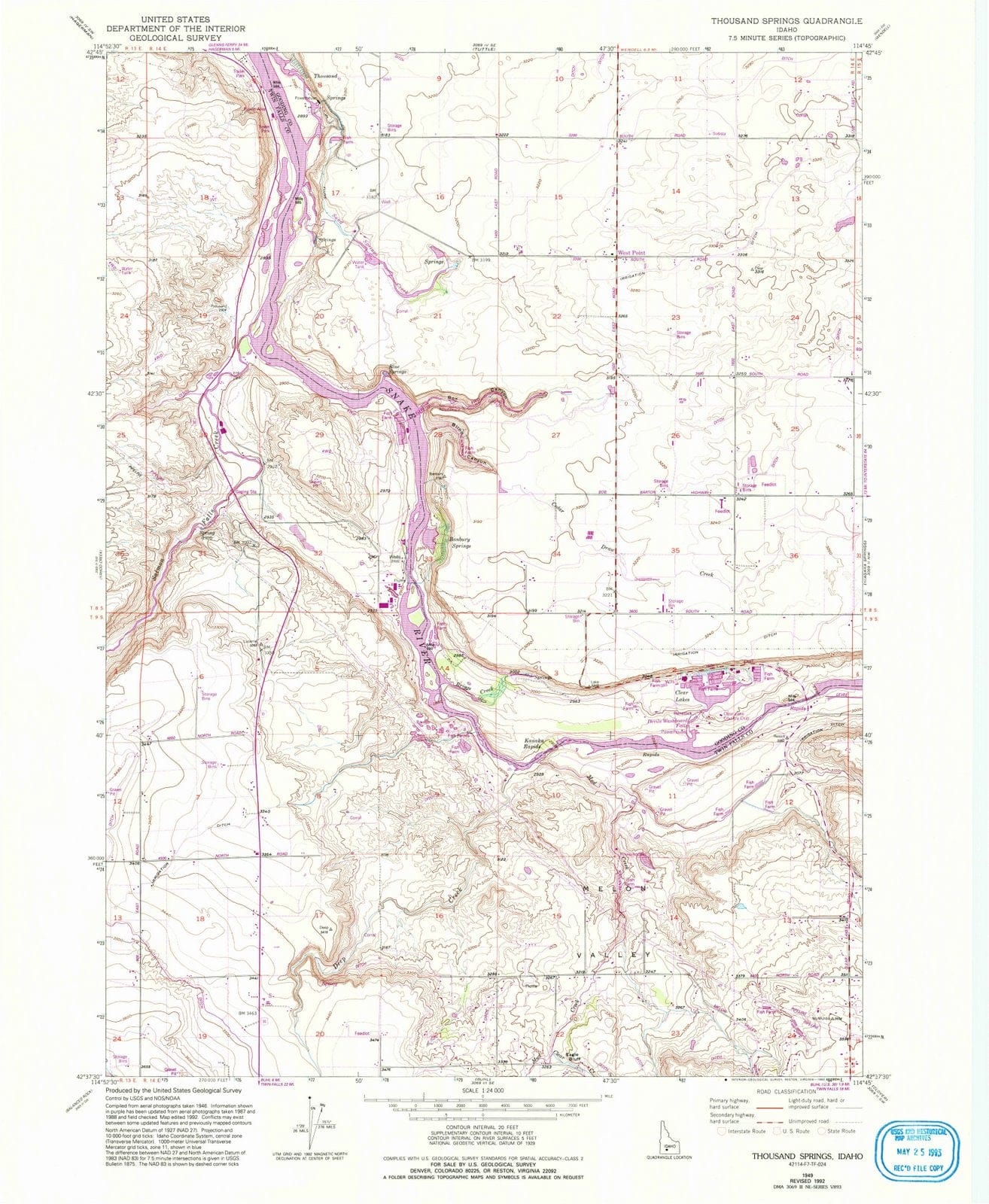1949 Thousand Springs, ID - Idaho - USGS Topographic Map