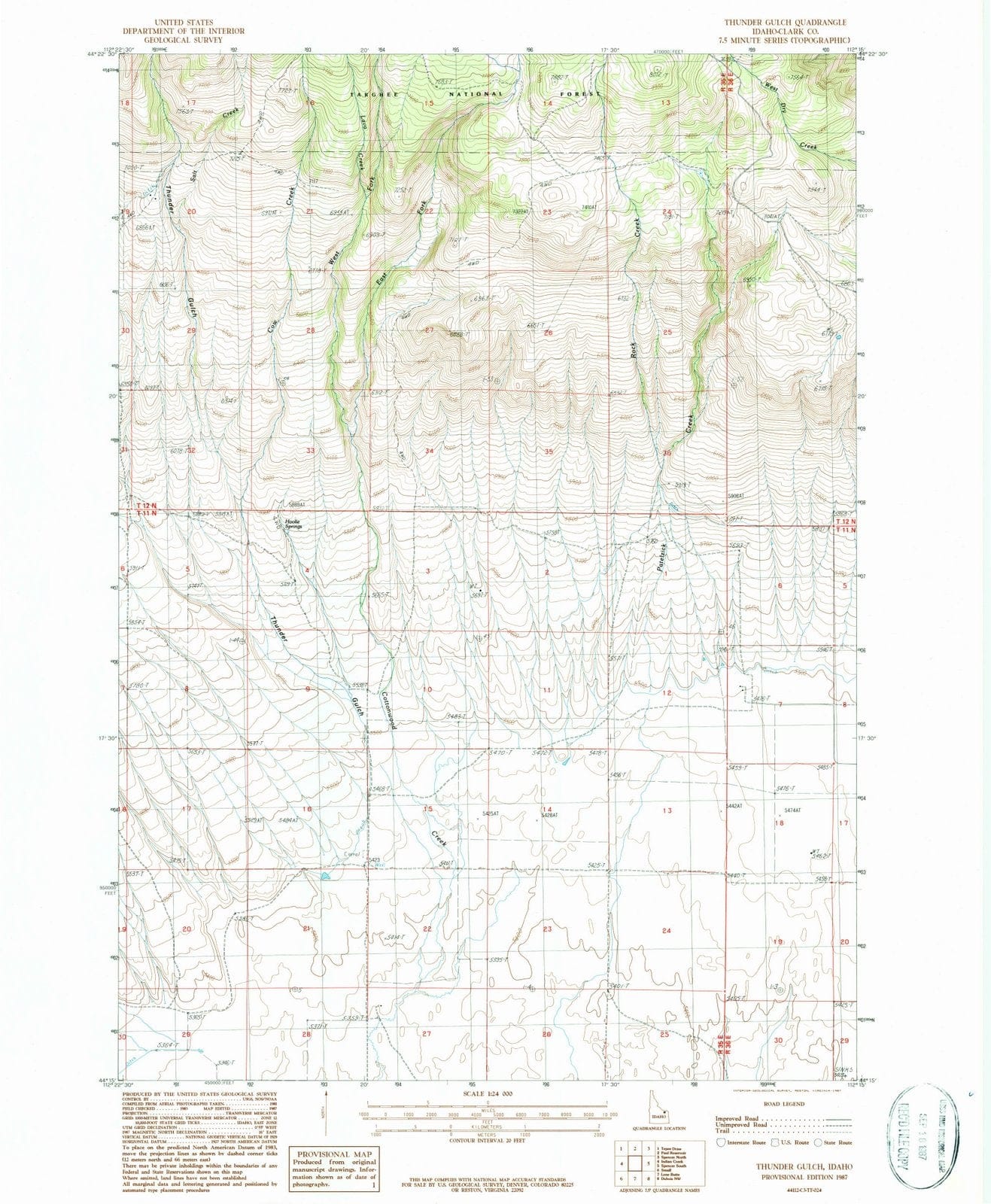 1987 Thunder Gulch, ID - Idaho - USGS Topographic Map