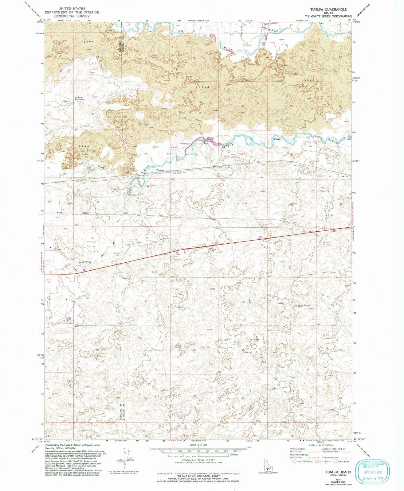 1971 Tunupa, ID - Idaho - USGS Topographic Map