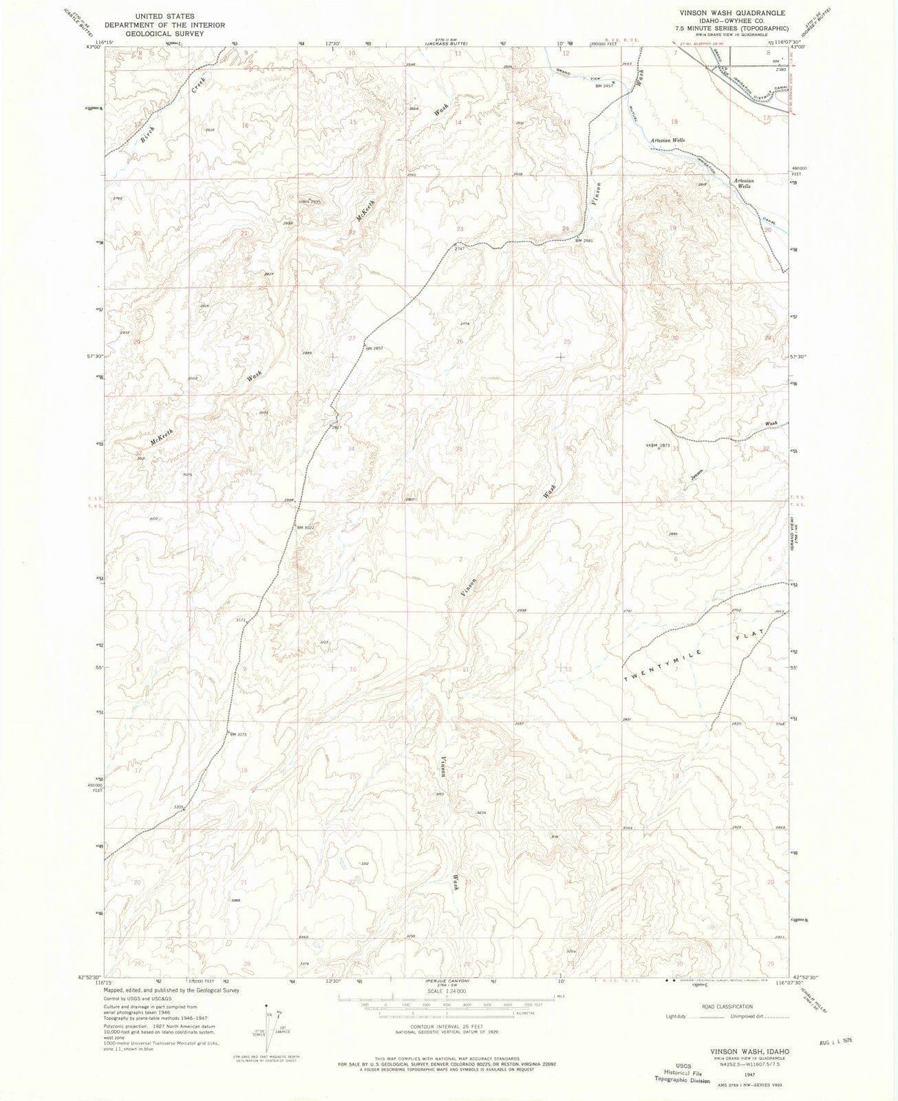 1947 Vinson Wash, ID - Idaho - USGS Topographic Map