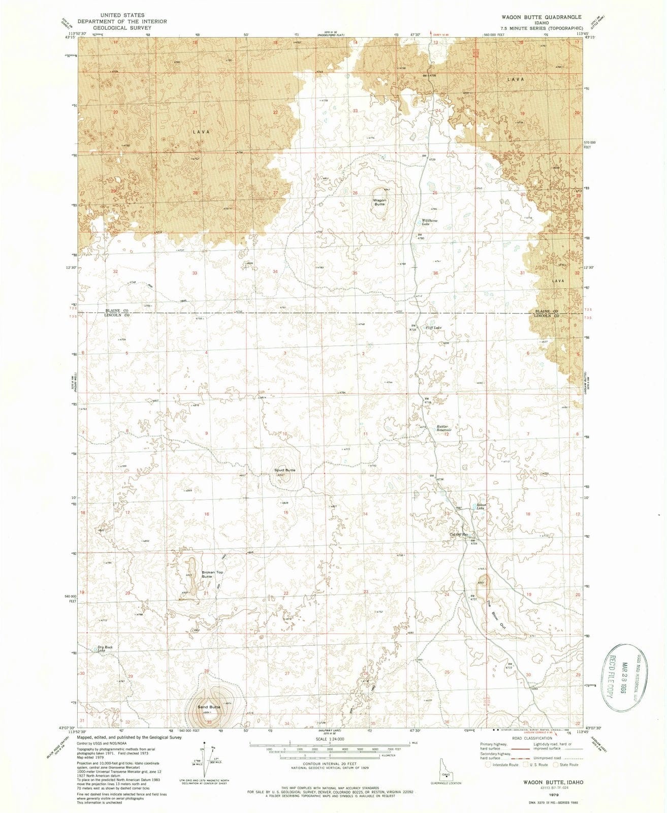 1979 Wagon Butte, ID - Idaho - USGS Topographic Map