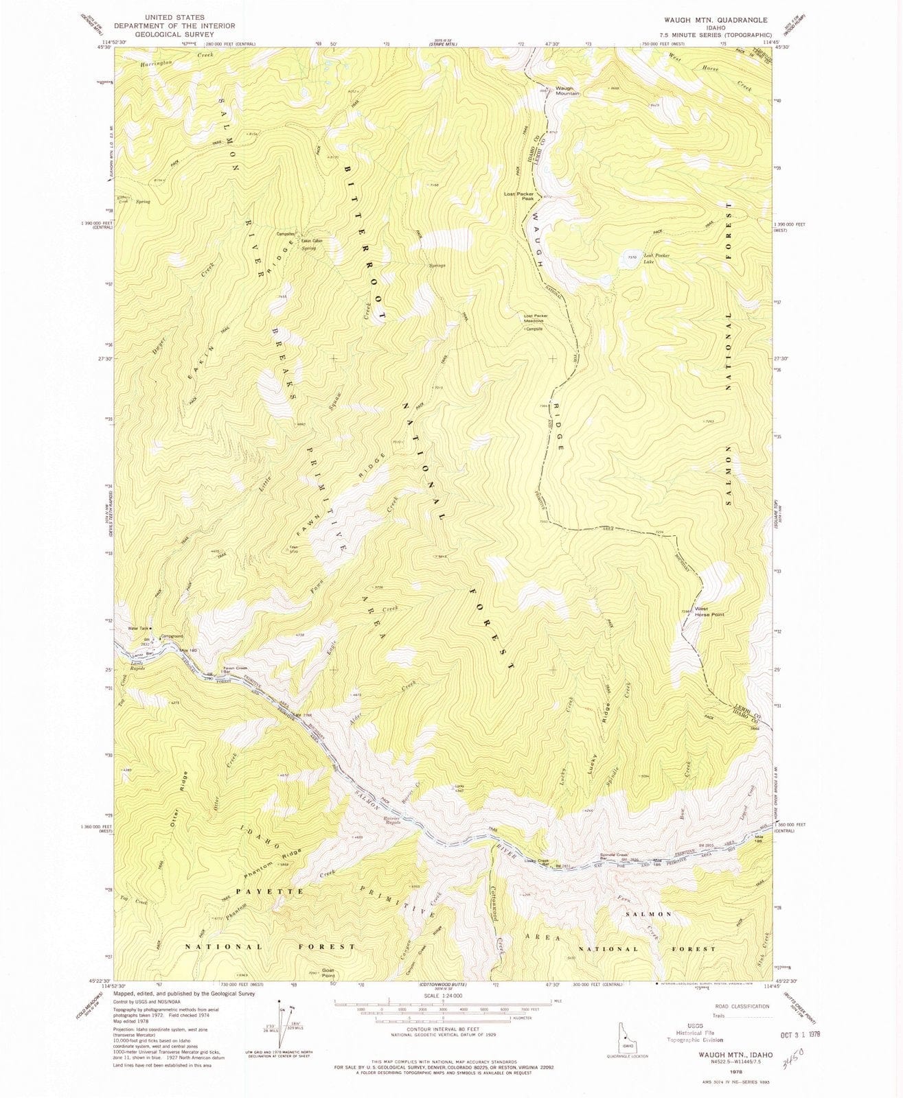 1978 Waugh Mountain, ID - Idaho - USGS Topographic Map