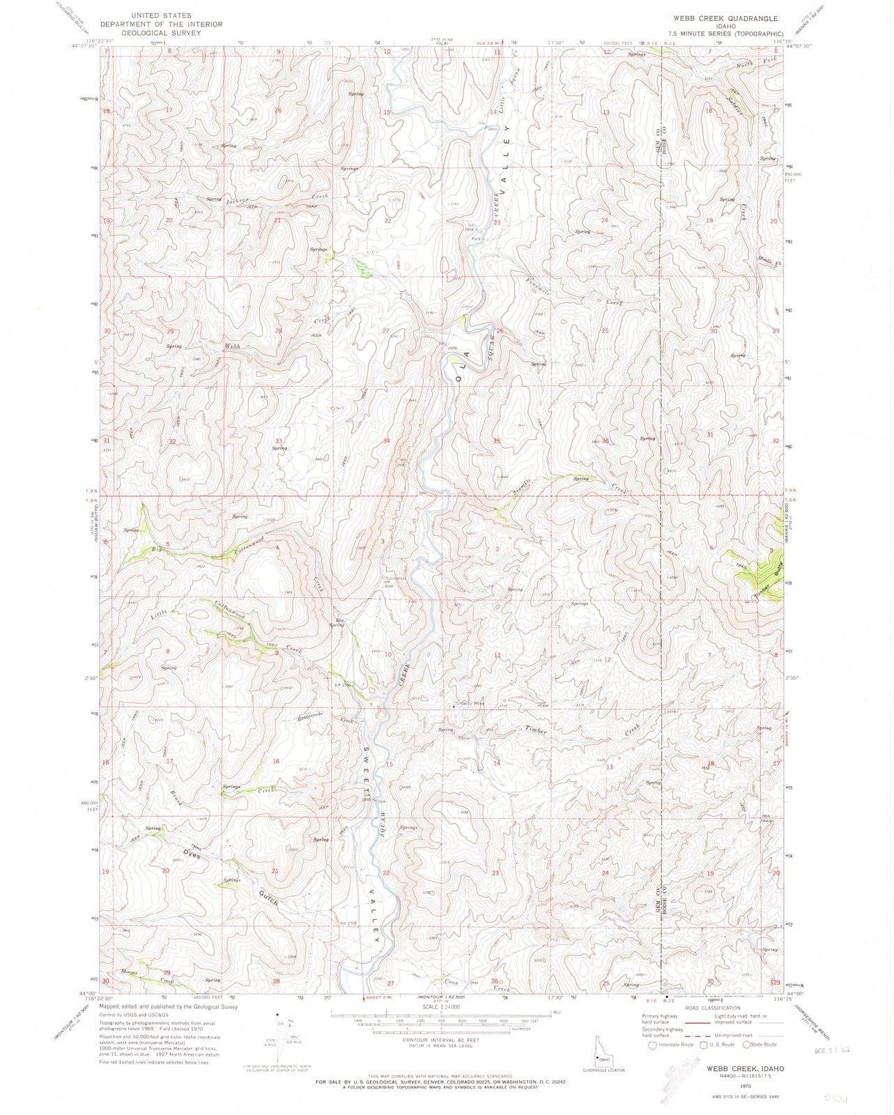 1970 Webb Creek, ID - Idaho - USGS Topographic Map