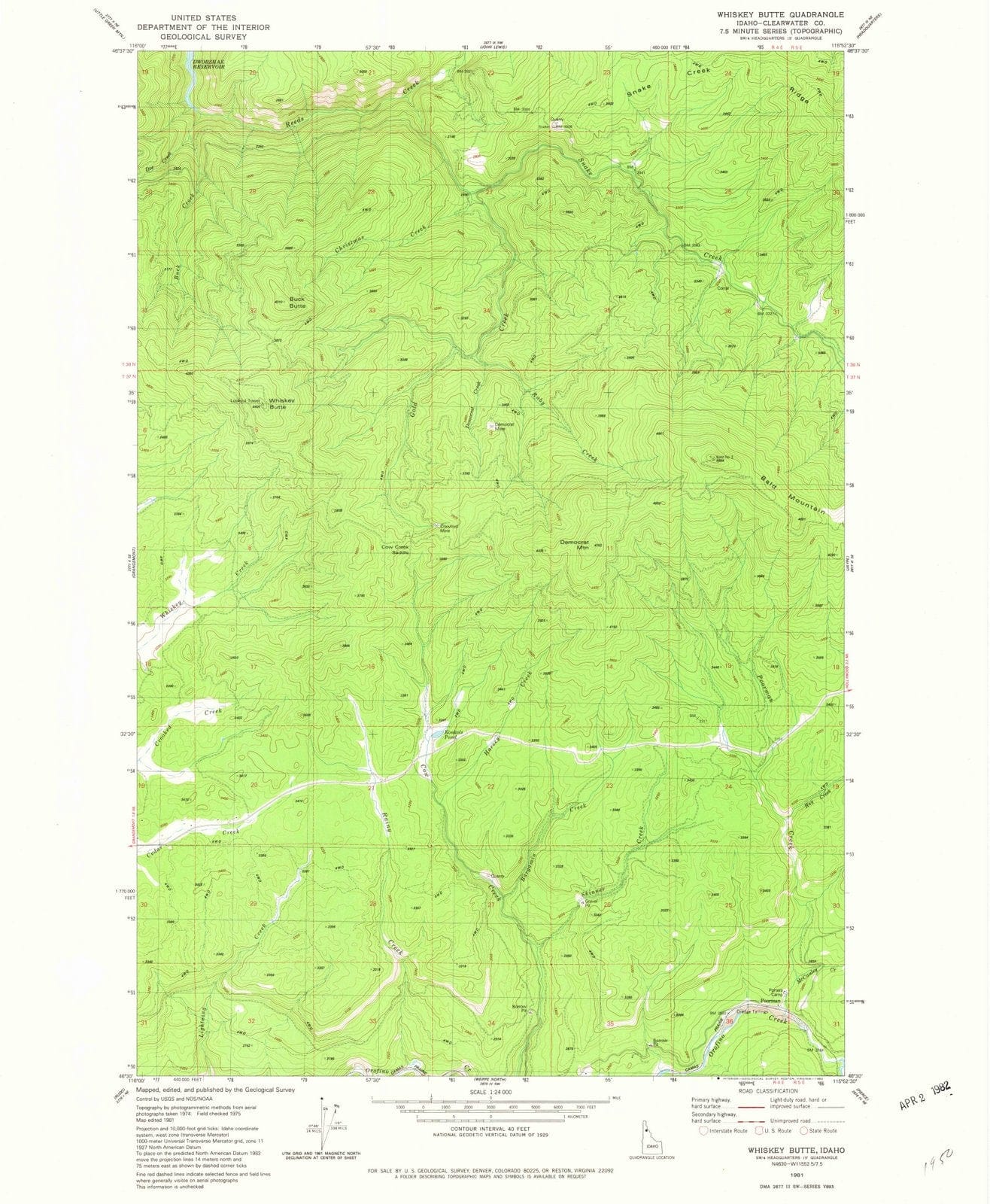 1981 Whiskey Butte, ID - Idaho - USGS Topographic Map