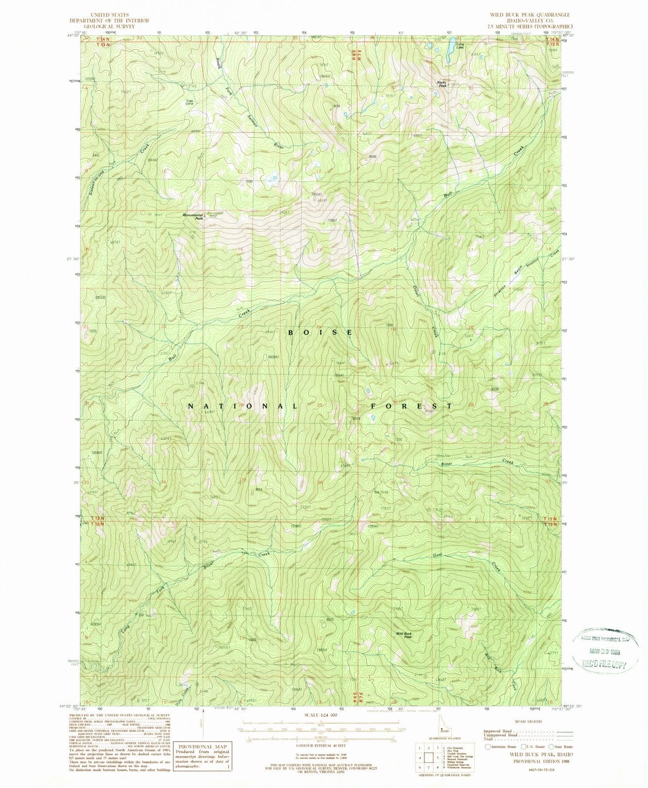 1988 Wild Buck Peak, ID - Idaho - USGS Topographic Map
